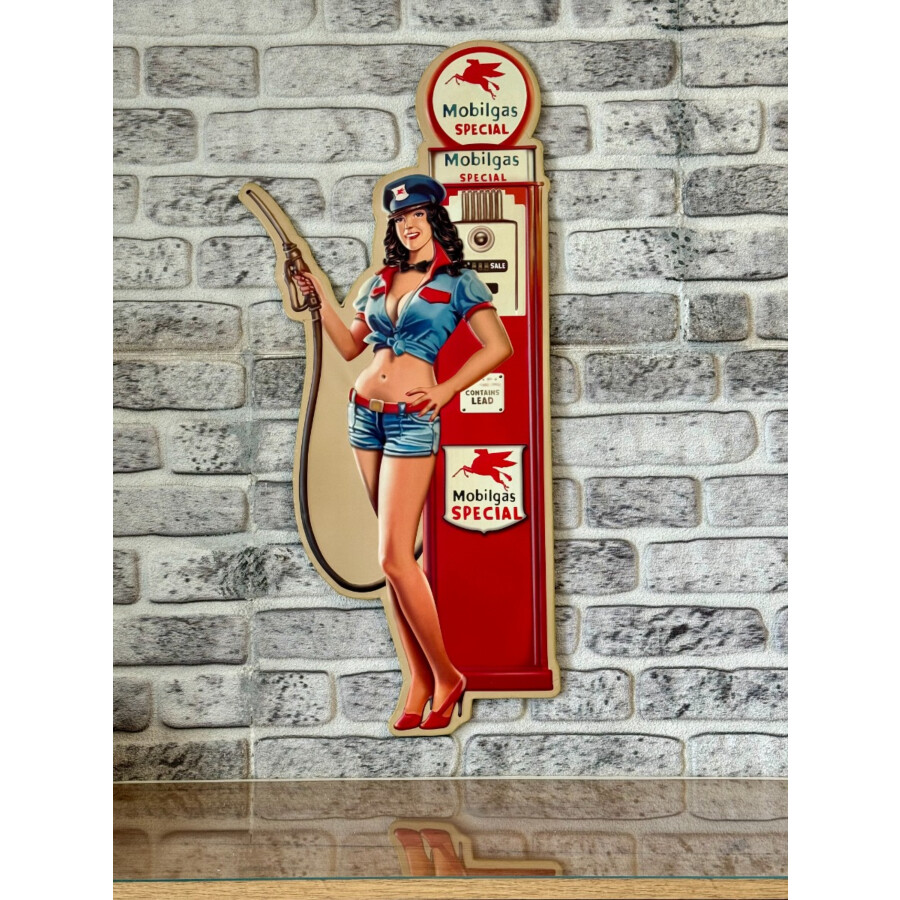 Blechschild Pump Girl geprägt XL