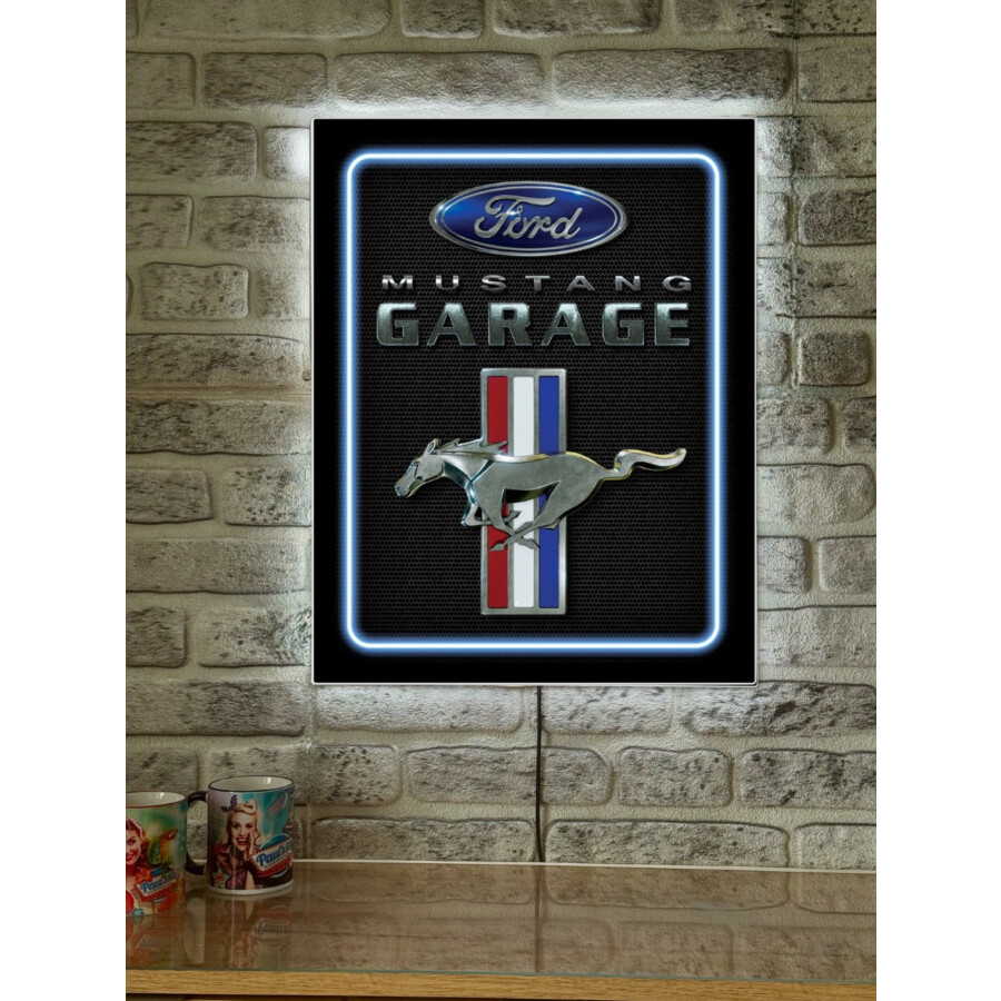 LED Acrylboard Ford Mustang Garage