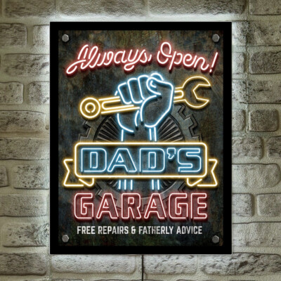 LED Acrylboard Dads Garage