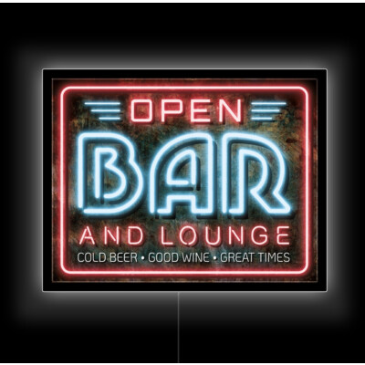 LED Acrylboard Open Bar