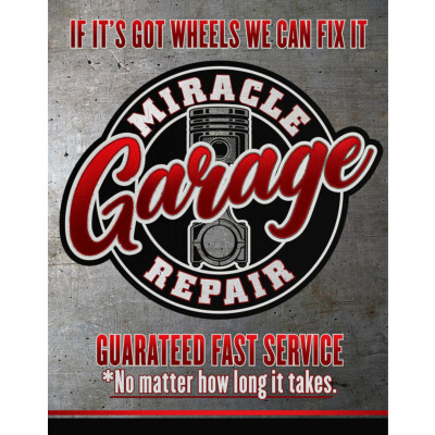 Blechschild Miracle Garage