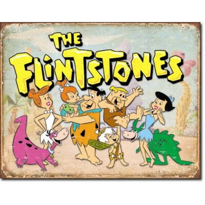 Blechschild Flintstones Family