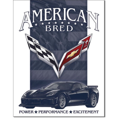 Blechschild Corvette American Bred
