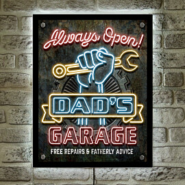 LED Acrylboard Dads Garage