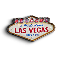 Blechschild Welcome Las Vegas LED Beleuchtung / Fernbedienung