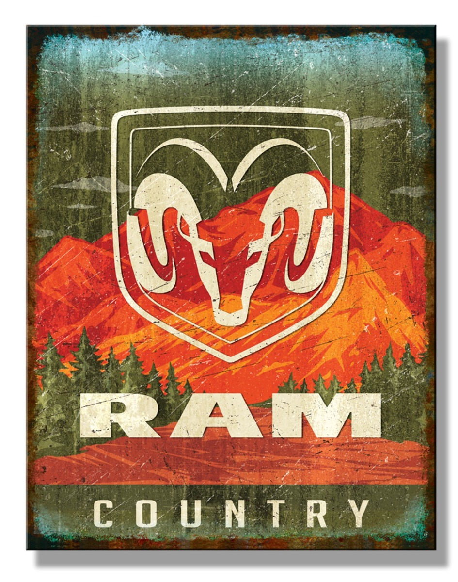 Blechschild Dodge RAM Country